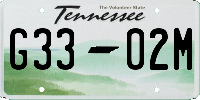 TN license plate G3302M