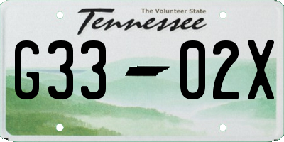 TN license plate G3302X