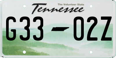 TN license plate G3302Z
