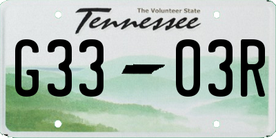 TN license plate G3303R
