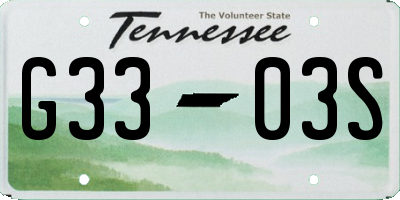TN license plate G3303S