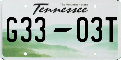 TN license plate G3303T