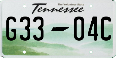 TN license plate G3304C