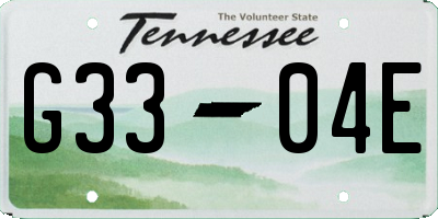 TN license plate G3304E