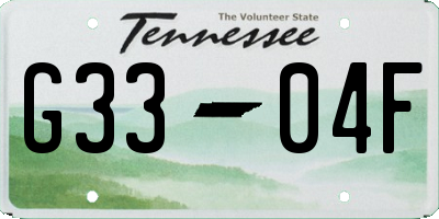 TN license plate G3304F