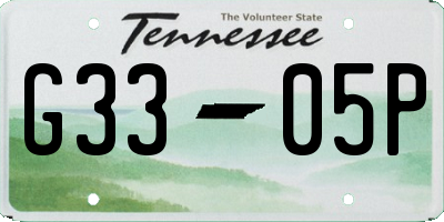 TN license plate G3305P