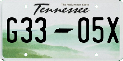 TN license plate G3305X