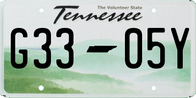 TN license plate G3305Y