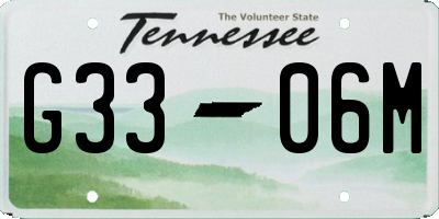 TN license plate G3306M