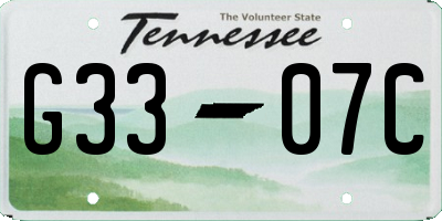 TN license plate G3307C