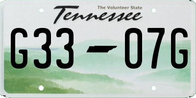 TN license plate G3307G
