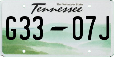 TN license plate G3307J