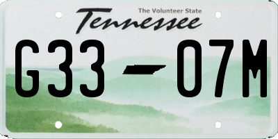 TN license plate G3307M