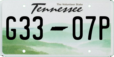 TN license plate G3307P