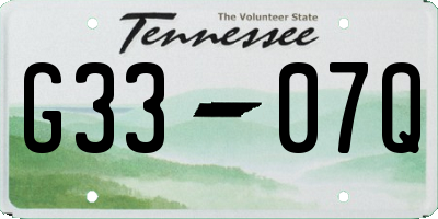 TN license plate G3307Q