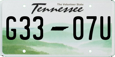 TN license plate G3307U