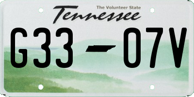 TN license plate G3307V