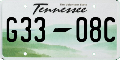 TN license plate G3308C