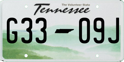 TN license plate G3309J