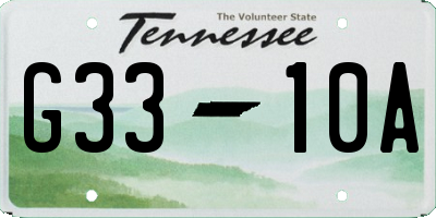 TN license plate G3310A