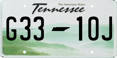 TN license plate G3310J
