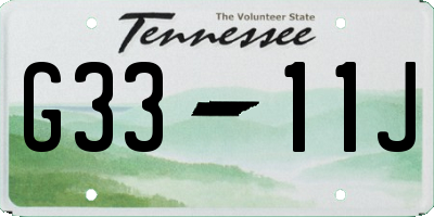 TN license plate G3311J