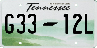 TN license plate G3312L