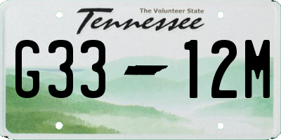 TN license plate G3312M