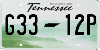 TN license plate G3312P