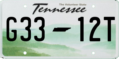 TN license plate G3312T