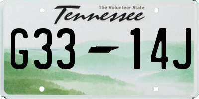 TN license plate G3314J