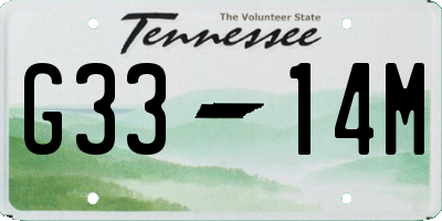 TN license plate G3314M