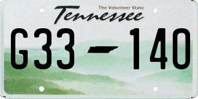 TN license plate G3314O