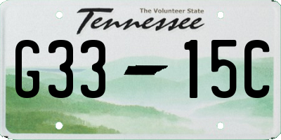 TN license plate G3315C