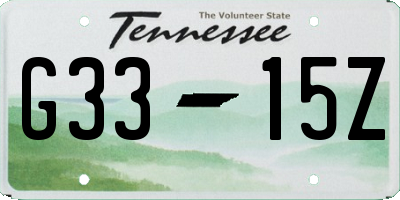 TN license plate G3315Z