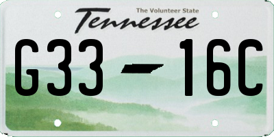 TN license plate G3316C
