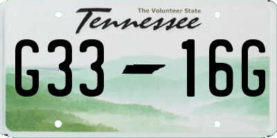 TN license plate G3316G