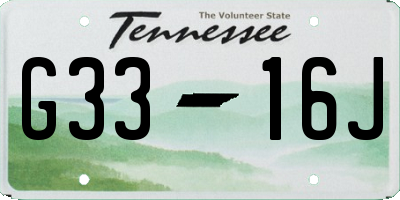 TN license plate G3316J