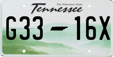 TN license plate G3316X