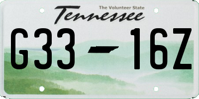 TN license plate G3316Z