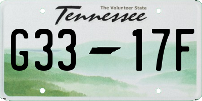 TN license plate G3317F