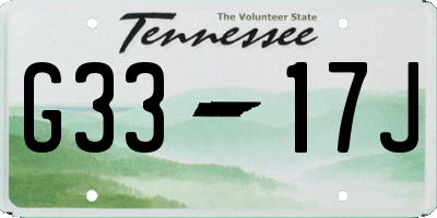 TN license plate G3317J