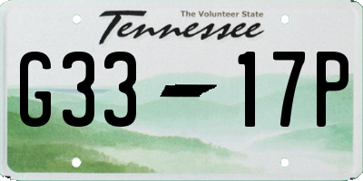 TN license plate G3317P