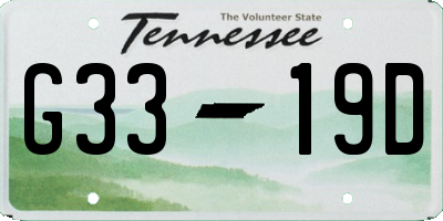 TN license plate G3319D