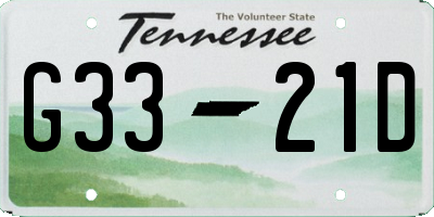 TN license plate G3321D