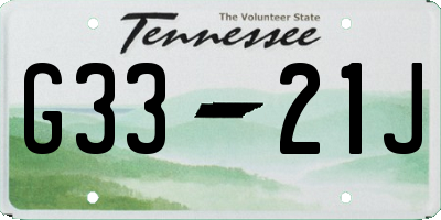 TN license plate G3321J