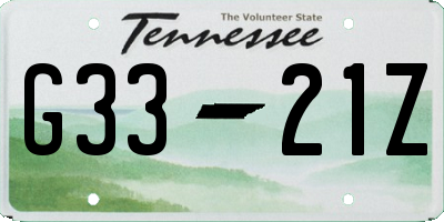 TN license plate G3321Z