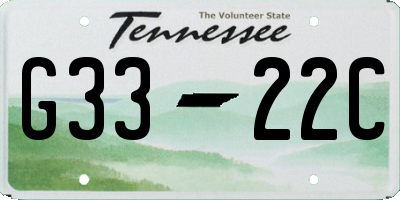 TN license plate G3322C