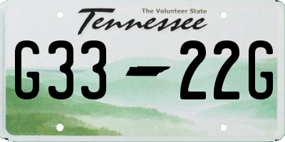 TN license plate G3322G