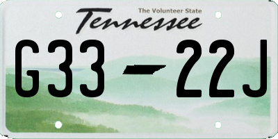 TN license plate G3322J